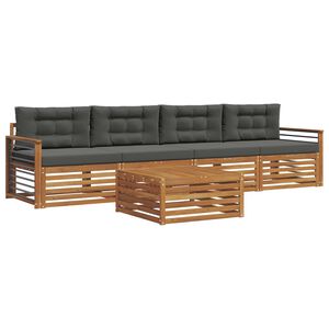 vidaXL Outdoor Sofa Set 5 pcs Natural and Anthracite