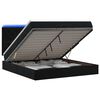 vidaXL Ottoman Bed with Mattress and LED Black Double Velvet