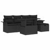 vidaXL Garden Sofa Set 6 pcs Black Poly Rattan