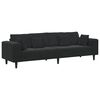 vidaXL Velvet Sofa with Cushion Black 208 cm Velvet