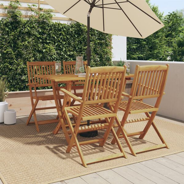 vidaXL 5 Piece Garden Dining Set Solid Wood Eucalyptus