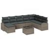 vidaXL Sofa Set with Cushion with Storage 9 pcs Grey Poly Rattan