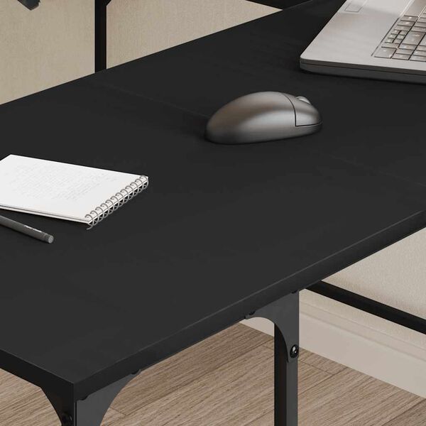 vidaXL Desk Black 139x139x75 cm Engineered Wood