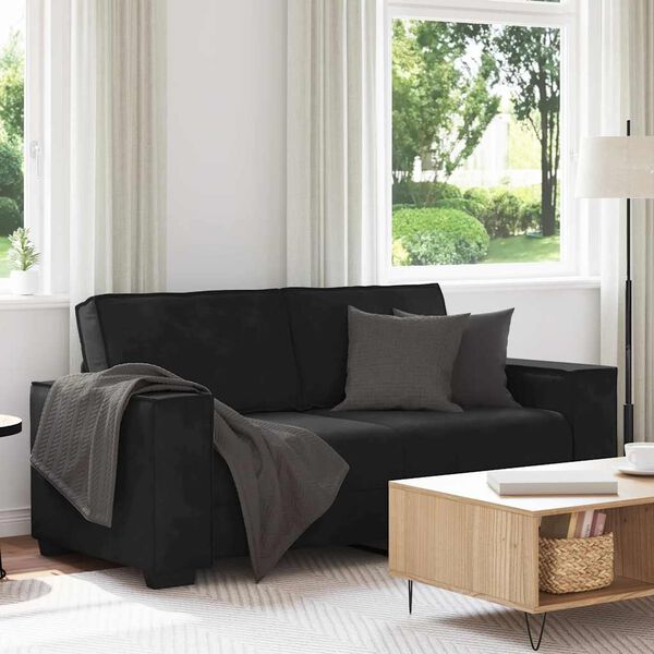 vidaXL 2-Seater Sofa Black 180x78x84 cm Velvet