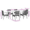 vidaXL 7 Piece Garden Dining Set with Cushions Black Poly Rattan