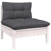 vidaXL 12 Piece Garden Lounge Set with Cushions White Solid Pinewood