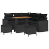 vidaXL Garden Sofa Set with Cushion 9 pcs Black Poly Rattan