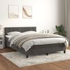 vidaXL Box Spring Bed with Mattress Dark Grey 137x187 cm Double Size Velvet