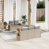 vidaXL 6 Piece Garden Sofa Set with Cushions Mix Beige Poly Rattan