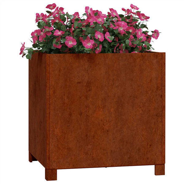 vidaXL Planter with Legs Rusty 50x50x50 cm Corten Steel