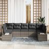 vidaXL Garden Sofa Set with Storage 7 pcs Grey Poly rattan