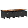 vidaXL 11 Piece Garden Dining Set with Cushions Black Poly Rattan