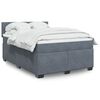 vidaXL Box Spring Bed with Mattress Dark Grey Queen Velvet