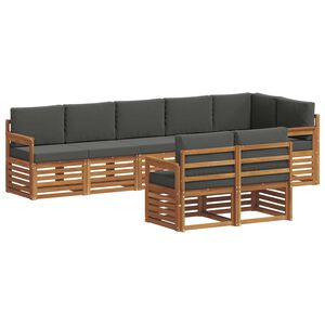 vidaXL Outdoor Sofa Set 8 pcs Natural and Anthracite Polyester
