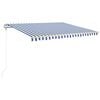 vidaXL Automatic Retractable Awning 400x300 cm Blue and White