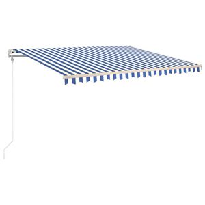 vidaXL Automatic Retractable Awning 400x300 cm Blue and White