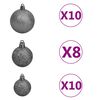 vidaXL Artificial Pre-lit Christmas Tree with Ball Set Black 210 cm PVC