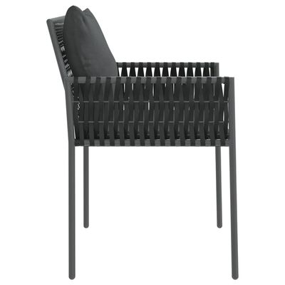 vidaXL Garden Chairs with Cushions 4 pcs Black 54x61x83 cm Poly Rattan