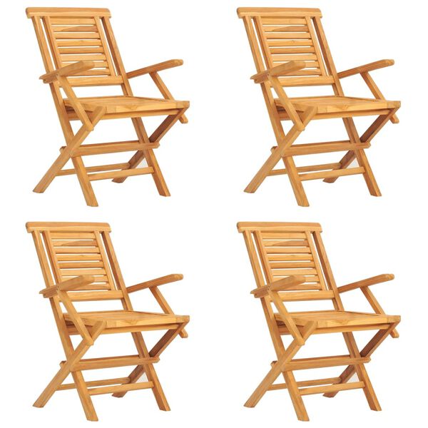 vidaXL 5 Piece Garden Dining Set Solid Wood Teak