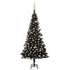 vidaXL Artificial Pre-lit Christmas Tree with Ball Set Black 180 cm PVC