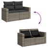 vidaXL 5 Piece Garden Sofa Set with Cushions Grey Poly Rattan