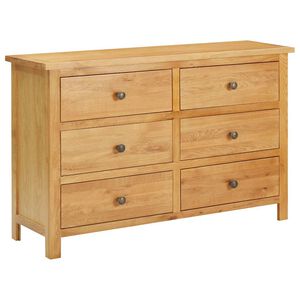 vidaXL Chest of Drawers 105x33,5x73 cm Solid Oak Wood