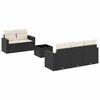 vidaXL 6 Piece Garden Sofa Set with Cushions Black Poly Rattan