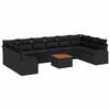 vidaXL Garden Sofa Set with Cushion 11 pcs Black Poly Rattan