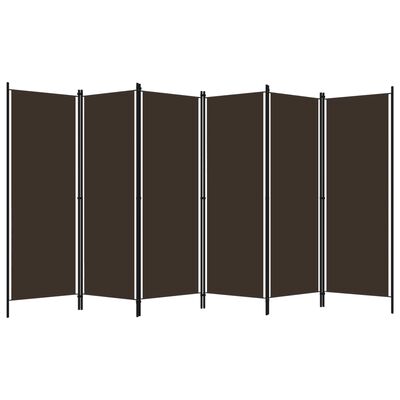vidaXL 6-Panel Room Divider Brown 300x180 cm