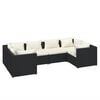 vidaXL 6 Piece Garden Lounge Set with Cushions Poly Rattan Black