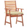 vidaXL Outdoor Dining Chairs 2 pcs with Cushions Solid Acacia Wood