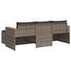 vidaXL 3 Piece Garden Sofa Set with Cushions Grey Poly Rattan