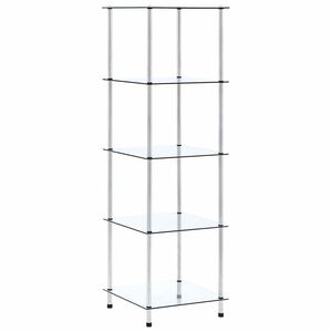 vidaXL Shelf | Transparent | Tempered Glass, Stainless Steel | Medium | Shelf