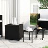 vidaXL Garden Side Tables 3 pcs Black Poly Rattan