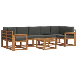 vidaXL Outdoor Sofa Set 8 pcs Natural and Anthracite