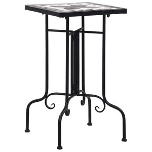 vidaXL Side Table | Black and White | Iron | Small | Durable | Mosaic Side Table