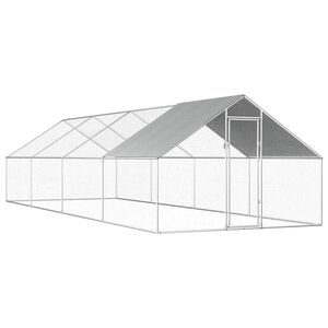 vidaXL Outdoor Chicken Cage 2.75x8x1.92 m Galvanised Steel