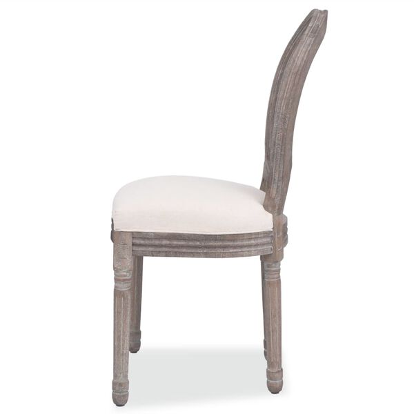 vidaXL Dining Chairs 2 pcs Cream Fabric