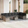 vidaXL Garden Sofa Set with Storage 11 pcs Black Poly Rattan