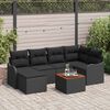 vidaXL Garden Sofa Set 7 pcs Black