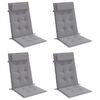 vidaXL Highback Chair Cushions 4 pcs Grey Oxford Fabric