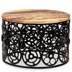 vidaXL Coffee Table | Brown and Black | Solid mango wood and powder-coated steel