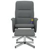 vidaXL Massage Recliner Chair with Footstool Dark Grey Fabric