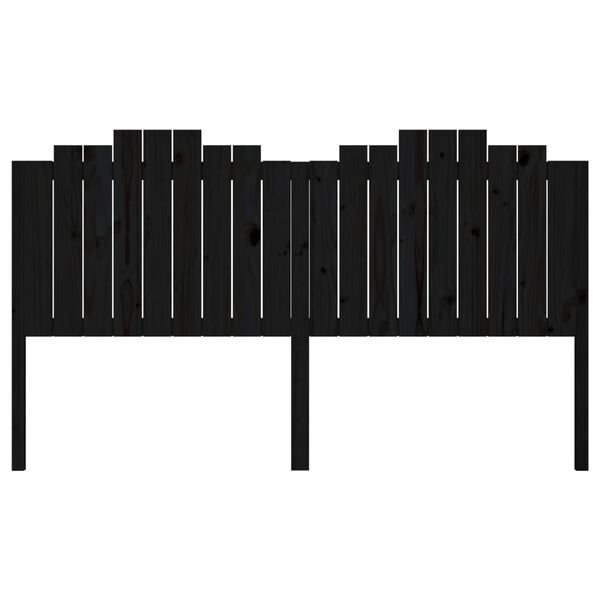 vidaXL Bed Headboard Black 186x4x110 cm Solid Wood Pine
