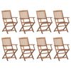 vidaXL Folding Outdoor Chairs with Cushions 8 pcs Solid Wood Acacia