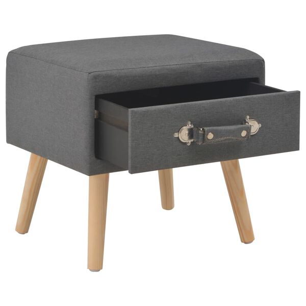 vidaXL Bedside Cabinets 2 pcs Dark Grey 40x35x40 cm Fabric