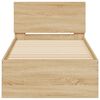 vidaXL Bed Frame without Mattress with LED Lights Sonoma Oak 90x190 cm Single