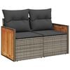 vidaXL 5 Piece Garden Sofa Set with Cushions Grey Poly Rattan