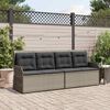 vidaXL Garden Bench with Cushion Grey Poly rattan