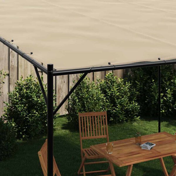 vidaXL Gazebo Beige 4x4 m 180 g/m² Fabric and Steel